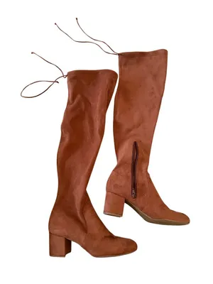 GIANNI BINI Trillia Tan Faux Suede Pull On Boots Size 7.5 thumbnail 2