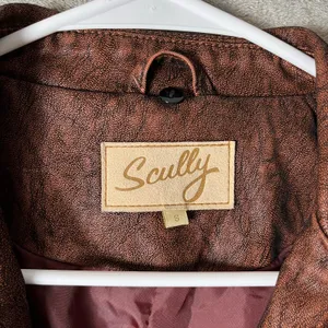 Scully Faux Leather Biker Jacket Brown Vintage Style Size Small Biker Babe Brown thumbnail 6