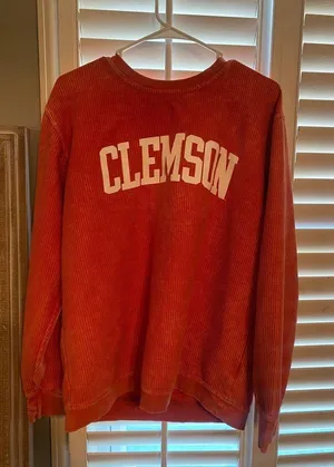 Clemson Corded Sweatshirt Orange Size M thumbnail 1