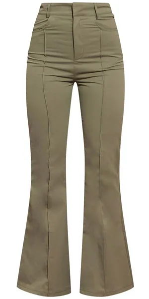 Pretty Little Thing High Waisted Waisted Flared Trousers thumbnail 1
