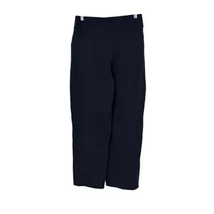 Pact Airplane Pintuck Wide Leg Pants Women's M Navy Organic Cotton Pull On thumbnail 2
