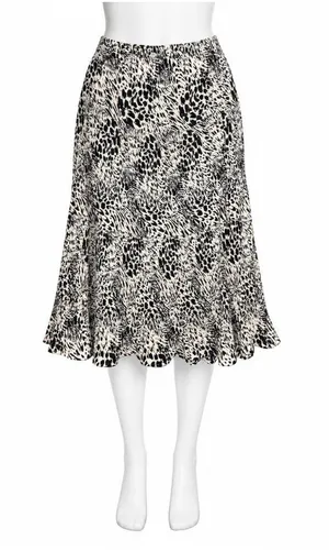 Womens XL Alice Blue Animal Print Midi Skirt Leopard Zebra Ruffle Boho thumbnail 1