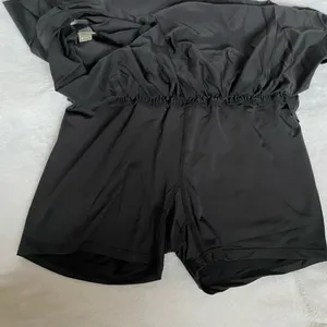 Flowy Athletic Shorts 2 in 1 Butterfly Woman High Waisted Workout Gym Black, XS thumbnail 10