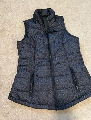 Maurices Black Quilted Vest with High Collar thumbnail 1