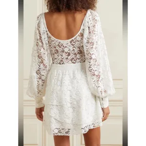 NWT LoveShackFancy Alela Lace Mini Dress‎ in True White Size 2 thumbnail 2