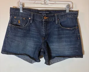 Ralph Lauren‎ Sport Denim Shorts Size 8 Dark Wash Blue thumbnail 1