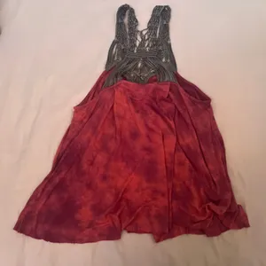 Free People Red and Brown Boho Crochet Detail Top thumbnail 5