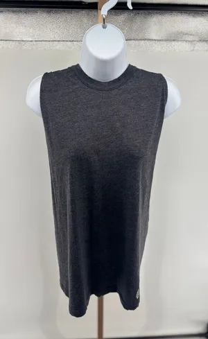 Free People Movement Womens No Sweat Cross Back Tank Top Gray Small thumbnail 1