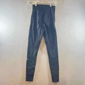689 | Alo Yoga High Waist Moto Pintuck Mesh Leggings‎ Black Womens S thumbnail 2