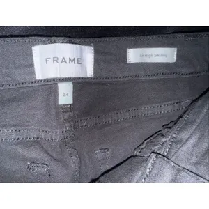 Frame Le High Skinny Black Denim Jeans Cotton Blend Non Ripped size 24 #765 thumbnail 8