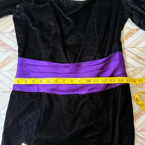 Jessica McClintock Gunne Sax Dress 11/12 Black‎ Velvet Purple Satin 80s HCO Prom thumbnail 10