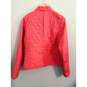 VINTAGE Valerie Stevens Quilted‎ Jacket Coral Pink Collar Button Front Size L thumbnail 4