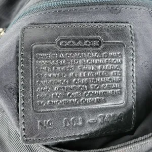 Vintage Coach Mercer 7424 Women Shoulder Bag Black Nylon Leather Twill Flap thumbnail 6