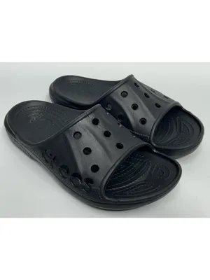 Crocs Baya II Slide Sandals Womens Size 6 Black Athletic Slip On Shoes thumbnail 2