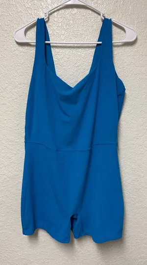 ALL IN MOTIONBright Blue Sleeveless Ribbed Romper Size XL thumbnail 1