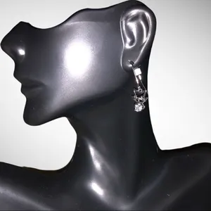 Cute silver little kitty cat earrings Silver thumbnail 4