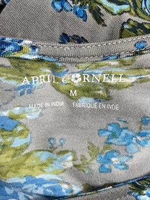 April Cornell M Gray Blue Floral Maxi Dress Cottagecore Romantic 3/4 Sleeve thumbnail 9
