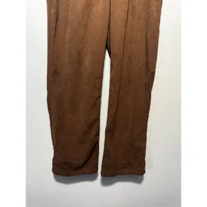 Halara High Waisted Corduroy Casual Pants Brown Wide Leg Pocket Trousers Size L thumbnail 3