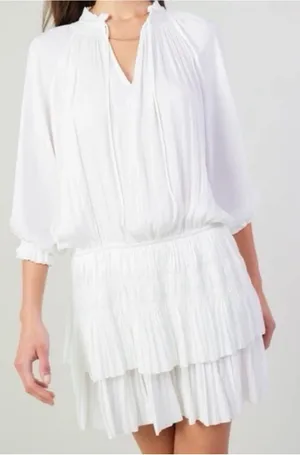 Current Air White Ruffled Smock Mini Dress thumbnail 1