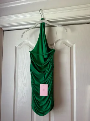 Hello Molly green backless ruched mini dress  thumbnail 3