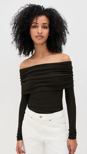 Black H&M Off-The-Shoulder Top thumbnail 1