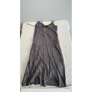 Zara Women XXL Charcoal Grey Lace Trim Viscose Slip Midi Dress 0881/307/818 NWT thumbnail 4