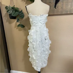NWT Lulus Elevated Sensation White 3D Floral Embroidered Midi Dress thumbnail 7