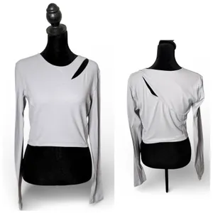 lululemon Aligned Angles Long Sleeve Crop Top Womens 6 8 Cut Out Workout thumbnail 2