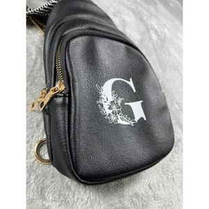 Black Monogram G Mini Backpack Sling Bag Hidden Zipper Compact Travel Pack Chic thumbnail 4