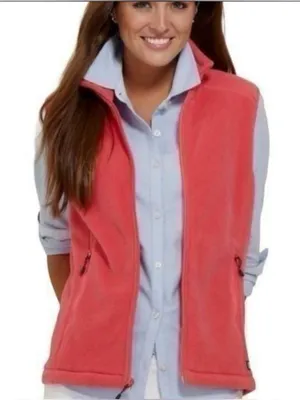 Vineyard Vines Martha's Vineyard Full-Zip Fleece Vest Coral Pink Size Large thumbnail 1