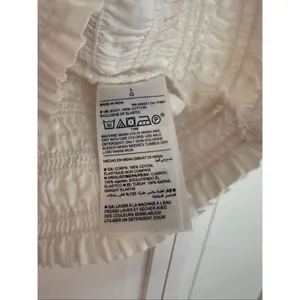 Old navy smocked white tie shoulder cropped tank size large thumbnail 4