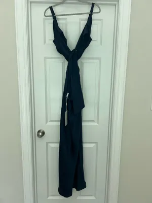 Selfie Leslie Harper Cut-Out Bow Back Maxi Dress Navy thumbnail 3