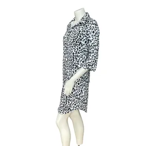 The Limited‎ Shirt Dress Women XS Black White NO BELT Abstract Print 3/4 Sleeve thumbnail 3