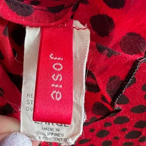 Natori Robe & Nightgown Set Red and Black Leopard Spots Ruffle Size Medium Large thumbnail 12