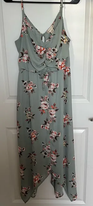 Altar’d State Teal Floral Midi Dress Size XL NWOT thumbnail 1