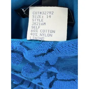 Tadashi Shoji Womens One Shoulder Floral Lace Sheath‎ Dress Teal Blue Size 14 thumbnail 8