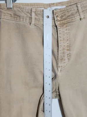 MNG Catherine Distressed Tan Wide Leg Jeans with Cut-Off Hem Size 8 thumbnail 11