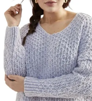 Anthropologie Pilcro Christian Periwinkle Lavender V-Neck Cropped Sweater - M‎ thumbnail 1