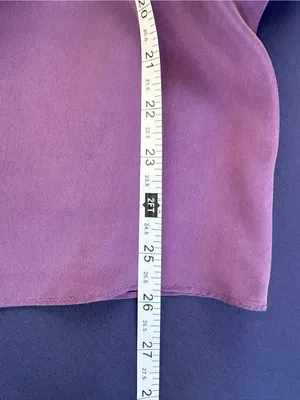 Womens Banana Republic Sleeveless Purple Ruffle Blouse Top Sz M Medium 100% Silk thumbnail 8
