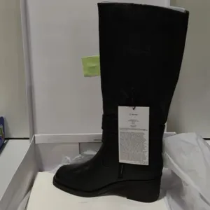 The Drop Women's Sage Tall Biker Boot with Buckles, Black, NWT size 7.5 thumbnail 2