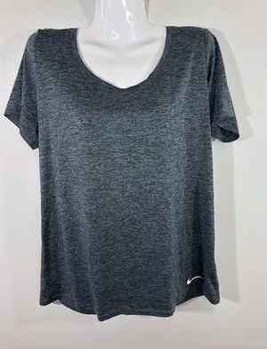 Nike Dri-FIT Training Top Dark Gray Space Dye Heather Women Large Outdoor Casual thumbnail 1