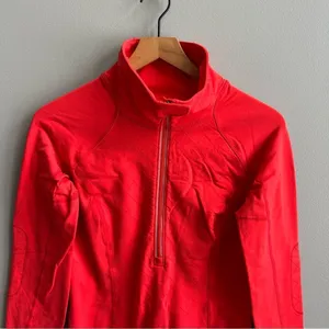 Lululemon Run Toasty Tech Pullover Love Red Size 6 1/4 Zip Running Jacket Shirt thumbnail 6