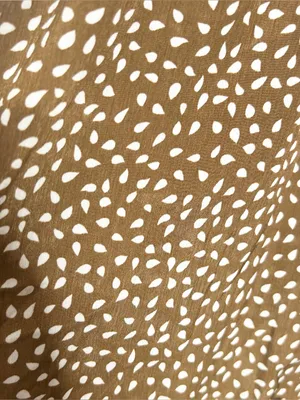 Brown & White Polka Dot Smocked Sleeveless Mini Dress with Ruffle Hem Size Small thumbnail 6