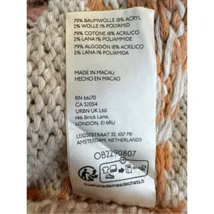 Free People Notes Of Rose Sweater Vest Neutral Combo Small NWT Bohemian Preppy thumbnail 10