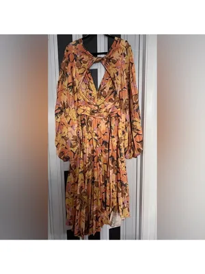 Acler Palms Dress in Kaleidoscope Floral Yellow, US6 thumbnail 6