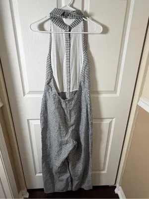 Reformation Ryan Linen Jumpsuit Sz 8 Gingham Causal Spring/Summer Halter Neck S thumbnail 7