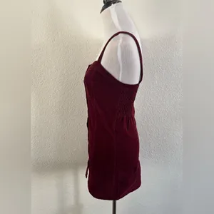 PacSun Red Buttoned Mini‎ Corduroy dress thumbnail 3