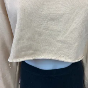 Adika Womens Nude Beige Cropped Raw Hem Long Sleeve Turtleneck Sweatshirt Size S thumbnail 5