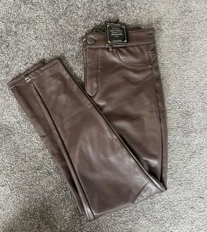 Brown Leather Pants Size M thumbnail 1