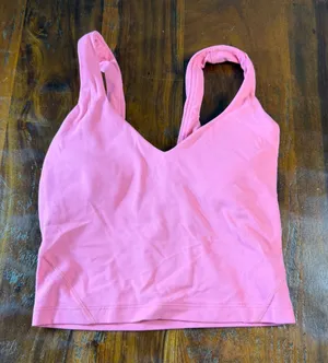 Lululemon Align Tank Top Pink Nulu Cropped Yoga Bra LW1DUDS Size 0 thumbnail 1